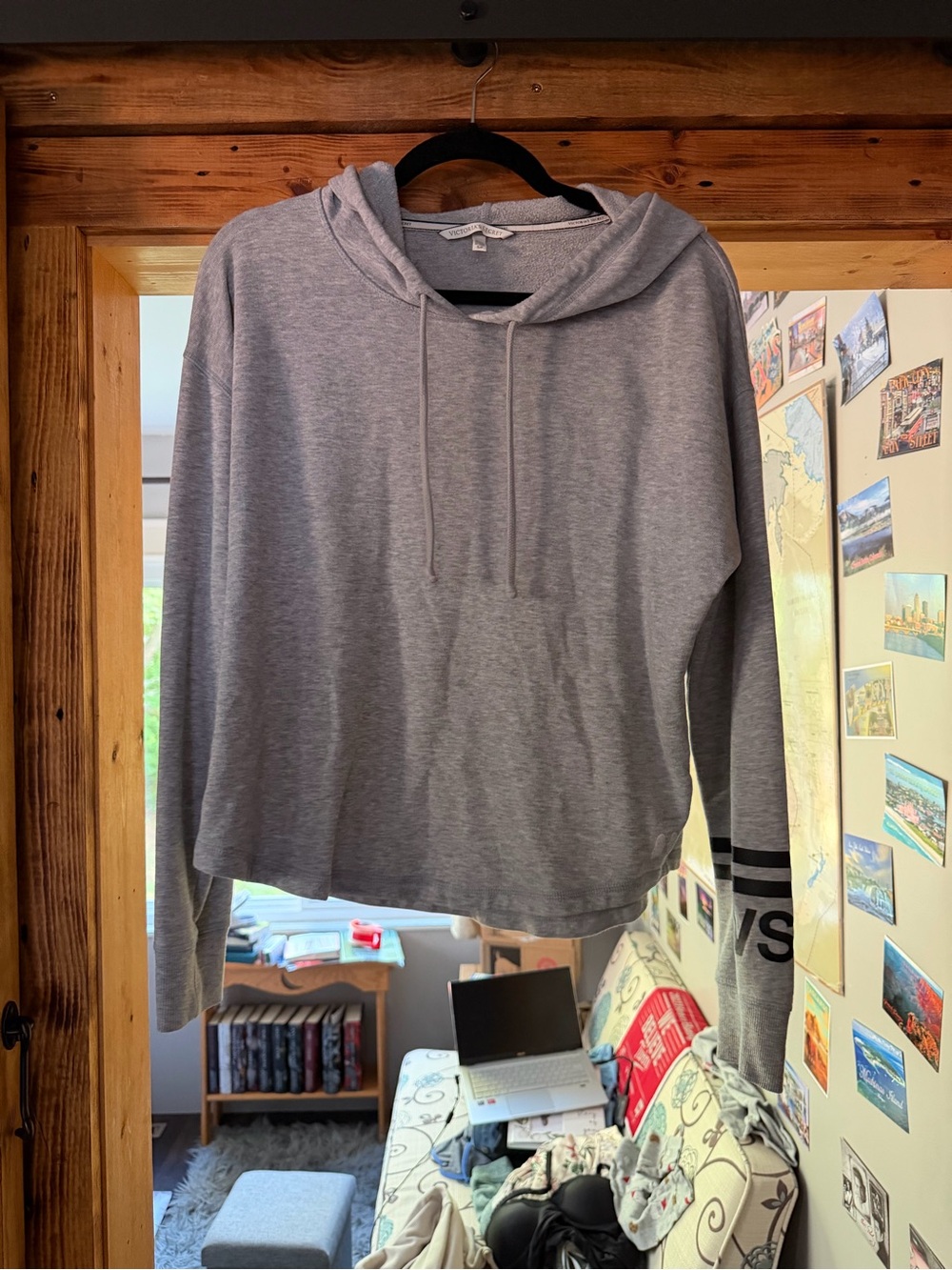 Victoria's Secret Light Gray Crewneck Hooded Sweater